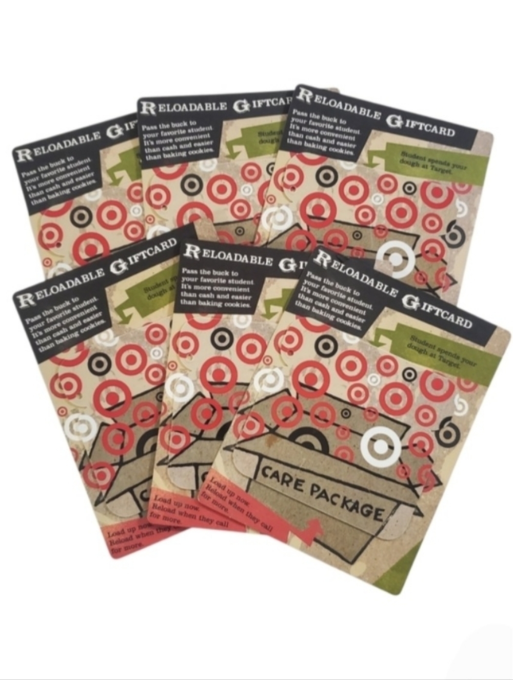 Target 6 Care Package 2 Part Gift Cards Collectible Empty No Monetary Value